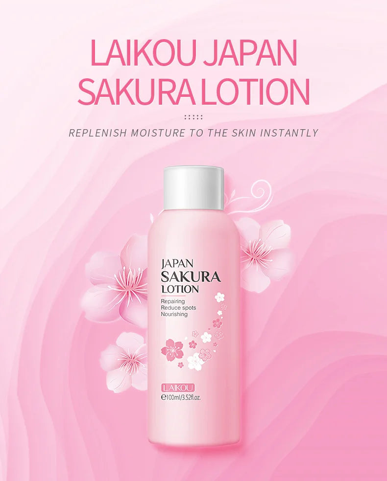 7pcs Sakura Skin Care Set Moisturizing Brightening Sunscreen Cleanser Fine Lines Delay Skin Aging  Nourish Daily Face Care Suit