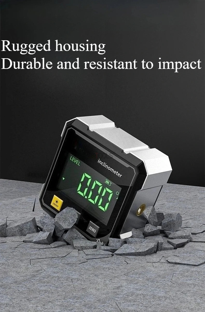 Woodworking Tools 4-sided Magnetic Dual Laser Inclinometer Digital Angle Measuring Instrument with Tilt Measurement Laser Level