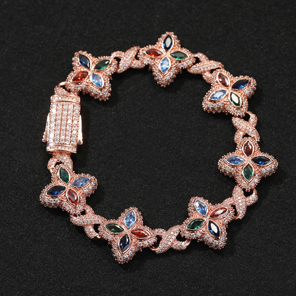 UWIN Multi Color CZ Floral Inifinity Chain Necklaces Pave Setting AAAAA Cubic Zircon Clover Necklace Fashion Jewelry for Gift