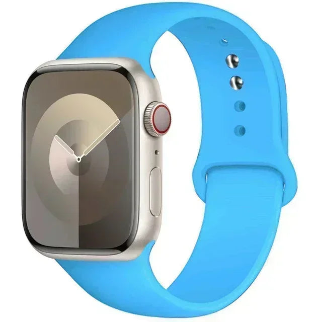 Original Silicone Strap For Apple Watch Band 44mm 38-40 42-46 41-45 46MM 49 mm Bracelet iwatch Serie 10 9 7 4 5 6 8 SE Ultra 2 3