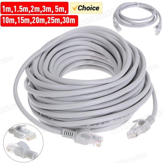 Cable Ethernet De Alta Velocidad Cat5e RJ45 Cable De Red LAN Enrutador De Ordenador Patch Cord , 1M/5M/10M/15M/20M/30M/50M