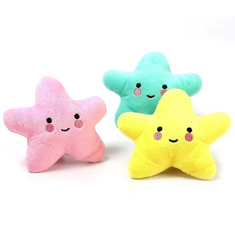 Pets Toys Plush Sounding Pentagram Toys Pets Chew Playing Fun Cute Puppy Dogs Cats Squeaky Toys Pets Supplies Accessories