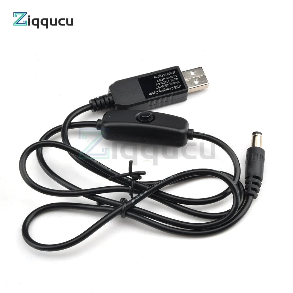 USB Power Boost Line DC 5V to DC 5V 9V 12V Step UP Module USB Converter Adapter Cable with Switch Plug Length 1m