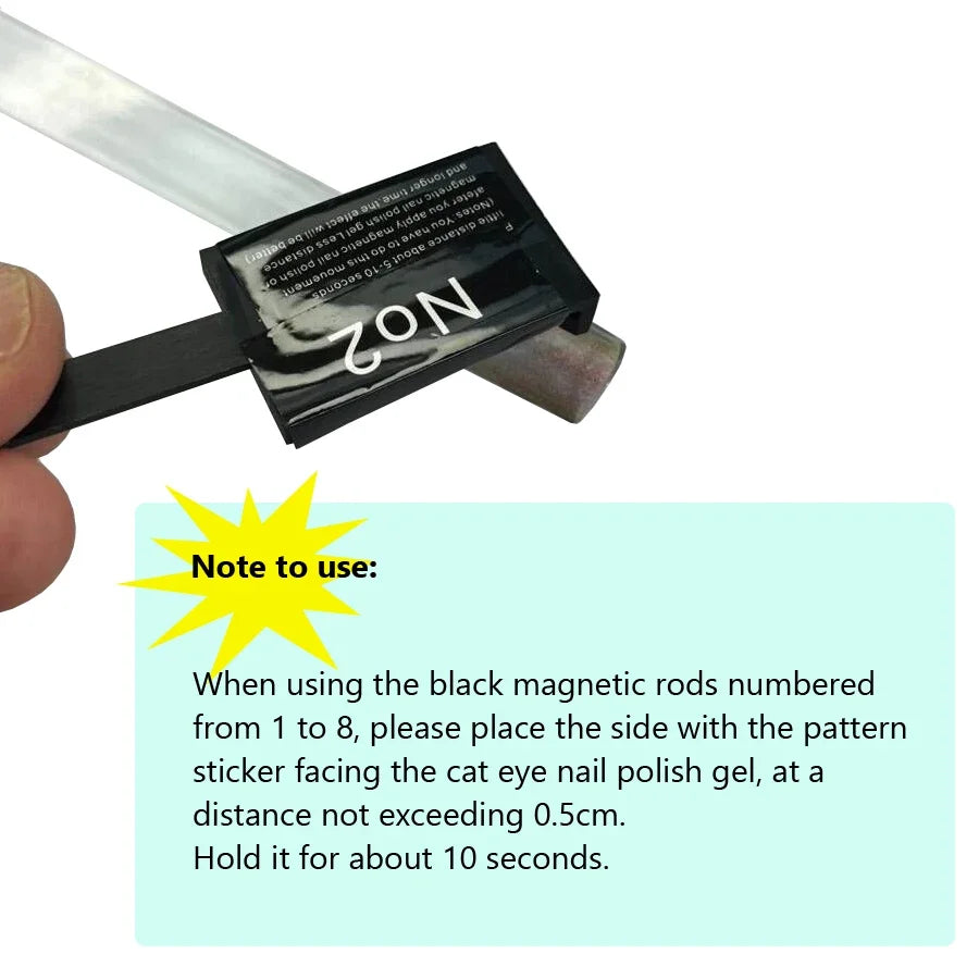 Set of 11 Pcs Nail Art Tools Cat Eye Magnetic Rod Powerful Magnet Suitable for Gel Polishing Beauty Manicure Decoration Supplies