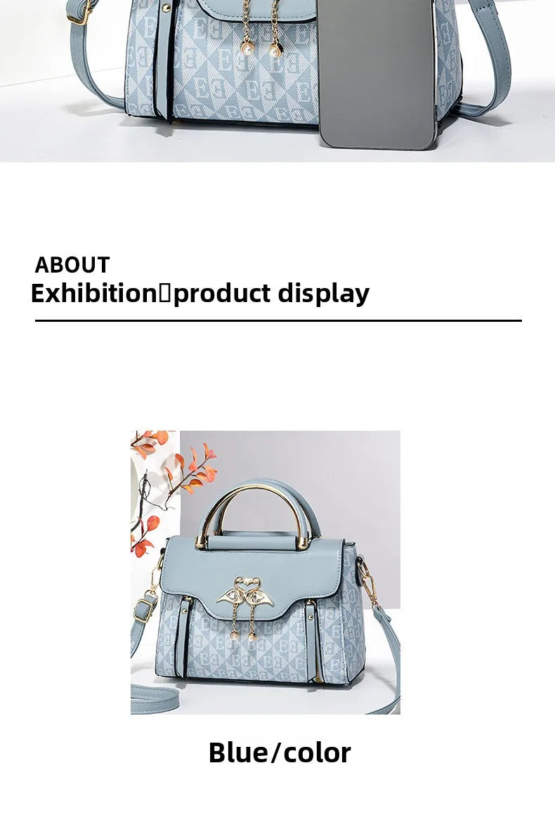 Women's Handbag, New Fashion Trend, Embossed Solid Color, Versatile Casual Shoulder and Crossbody Bag for Women