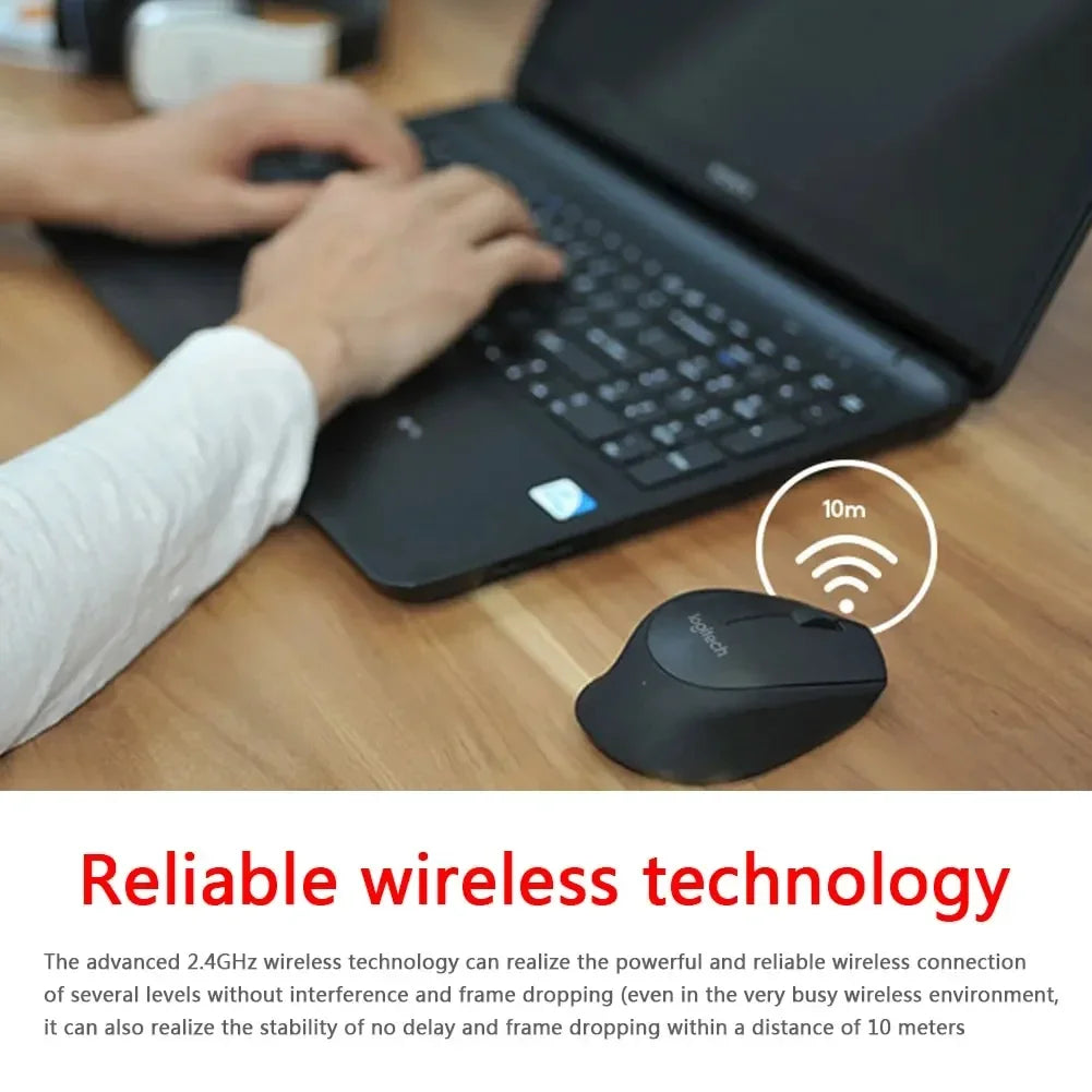 Logitech M330/M331 Wireless Silent Mouse, Ergonomic Comfort Design Quiet Click USB Plug and Play Mouse for PC Laptop Desktop