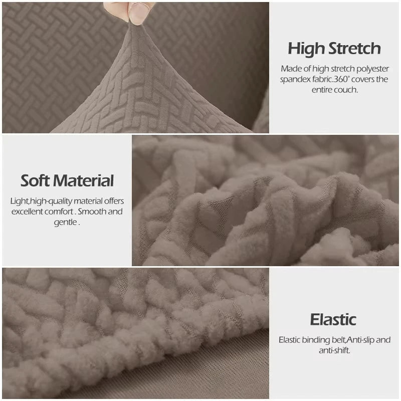 Jacquard Sofa Cover Stretch Fabric Sofa Seat Cushion Cover For Living Room Removable Spandex Seat Case Chaise Lounge Home Pets