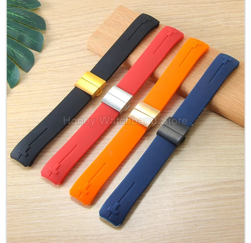 Flexible Comfortable Silicone Bracelet for Tissot T-Touch Blue Orange T013 T047 T121 Watchband Special Interface Sweat Resistant