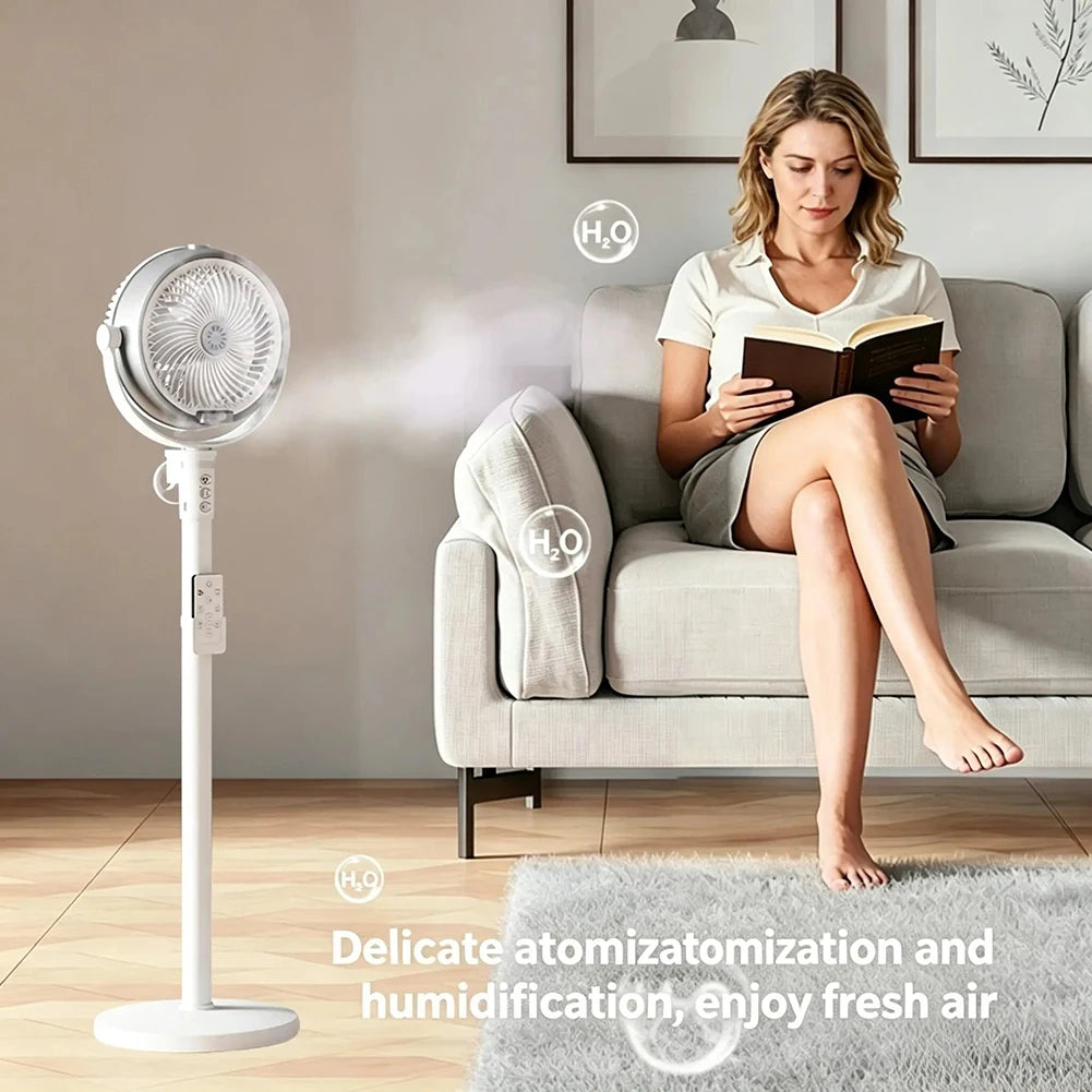 3 In 1 Smart Remote Control Humidifier Floor Fan,Multifunctional Oscillating Standing Desktop Circulating Fan,4 Speed Adjustable
