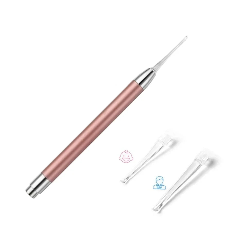 Stainless Steel Ear Scoop Light Visual Ear Cleaner Soft-Touch Ear spoon Head Ear Cleaning Tool Set for Safe Home Use