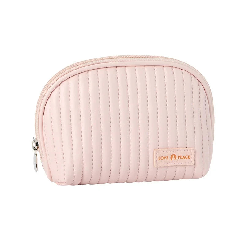 Girl Leather Makeup Bag Women Portable Cosmetic Bag Outdoor Waterproof Toiletries Organizer Female Beauty Bags Makeup Organizer