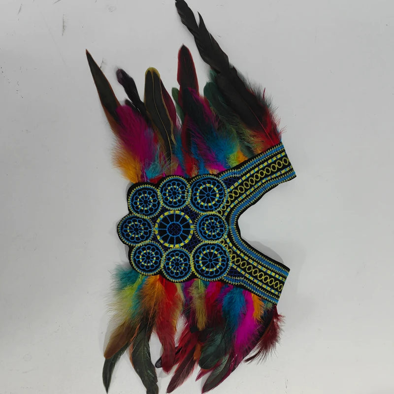 Halloween party costume, collar, scarf, Gothic feather collar and shoulders witch role-playing, available for both women and men