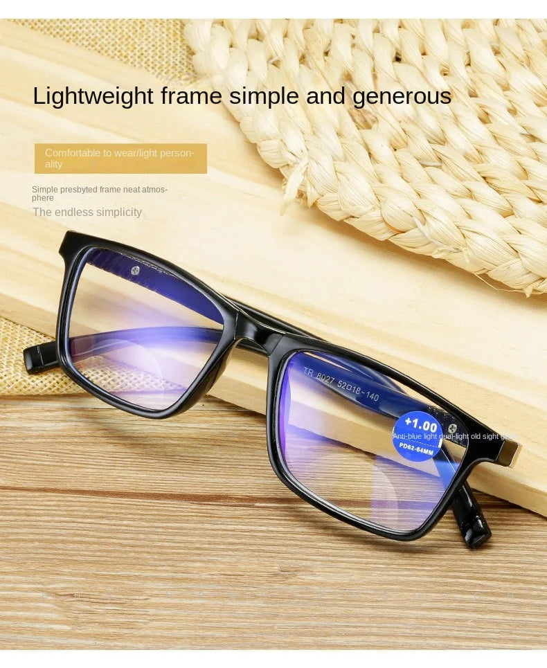 Intelligent Multifocal Progressive Reading Glasses for Men Women Near and Dual-use Automatic Adjustment Eyewear +100 +150 +400