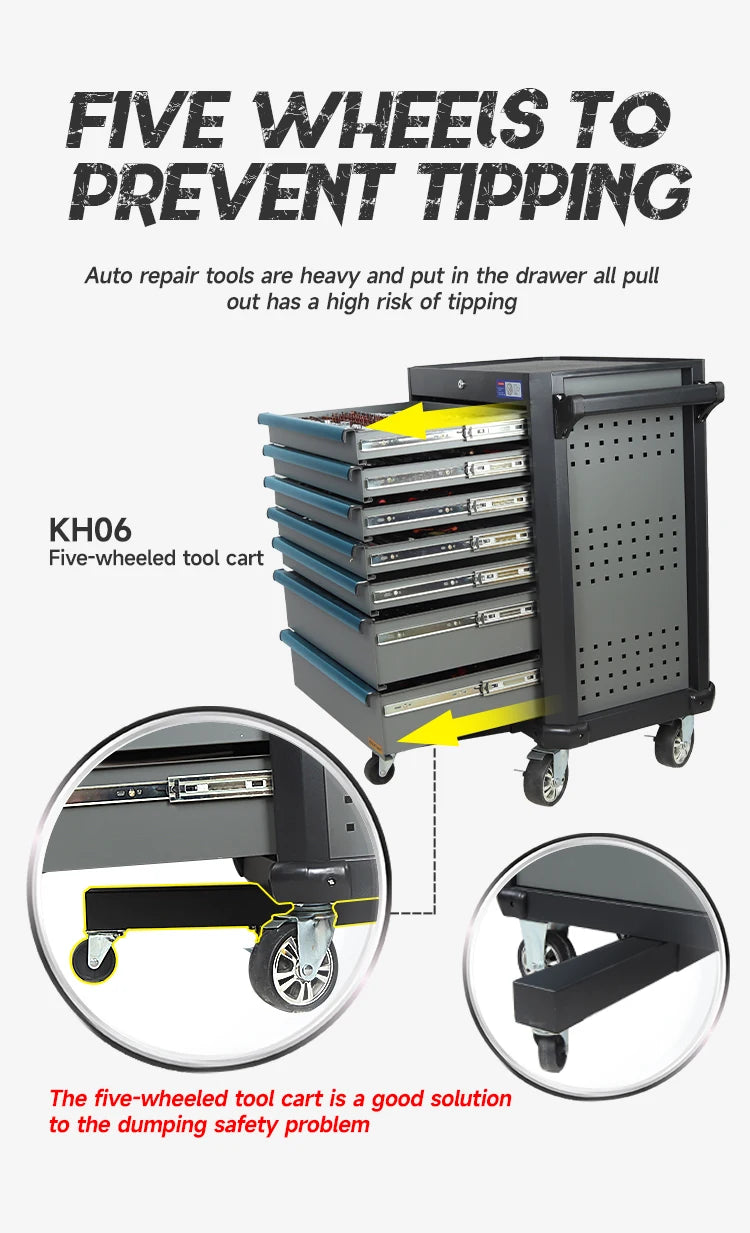 Storage Cabinet Toolbox Drawers Cart Tools Trolley Rolling Tool Cart For Mechanic