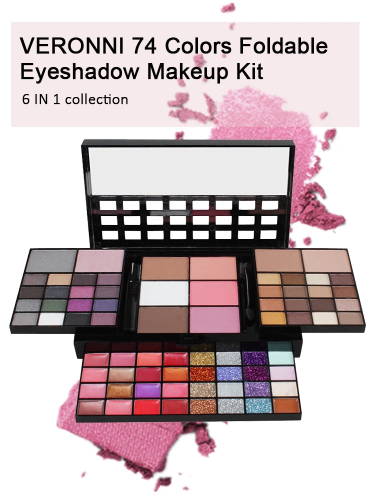 74/78 Colors Eyeshadow Palette Velvet matte and shimmer Long Lasting Easy Makeup Brown Eyeshadow Palette, Pink Eyeshadow Palette