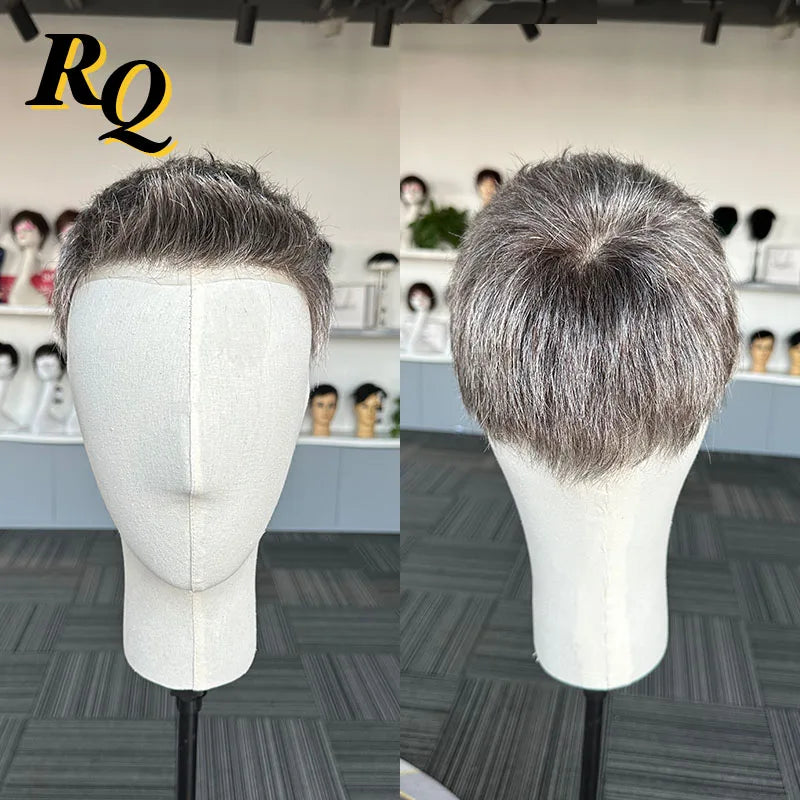 Pre Styled Cut Toupee Men Wig Thin Skin 0.04-0.06 Hair Replacement Systems Ready Wear Human Hair Male Wig Hombre Peruk Capillary