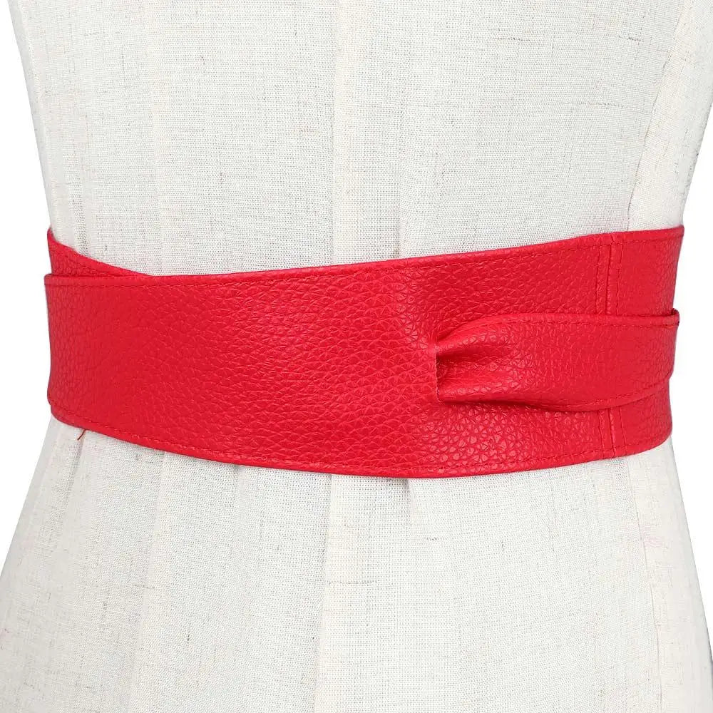 Dress Accessories for Female Soft Leather Elegant Bow Belt Ladies  Girls Belt Wide Self Tie Wrap Around Waist Band Dress Belt
