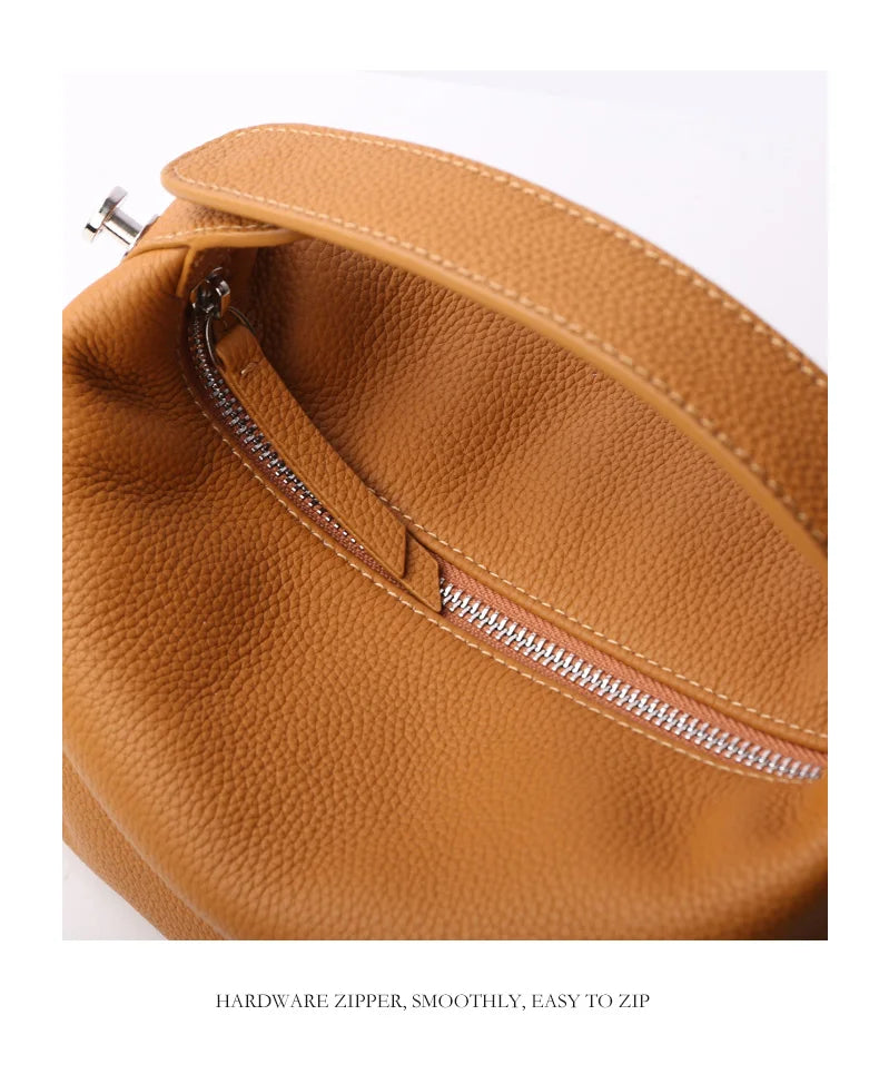 2024 New Women's Bag Female Luxury Soft Genuine Leather Handbag Lady Fashion Daily Casual Shoulder Bag Girls Crossbody Messenger