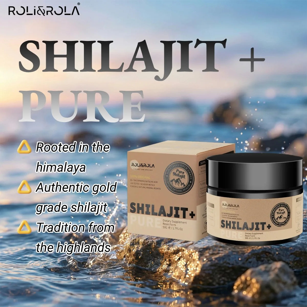 ROLI&ROLA 3/6/9 Pack *50g Pure Shilajit Resin with 85+Trace Minerals Fulvic Acid Edible Dietary Supplement for Men and Women