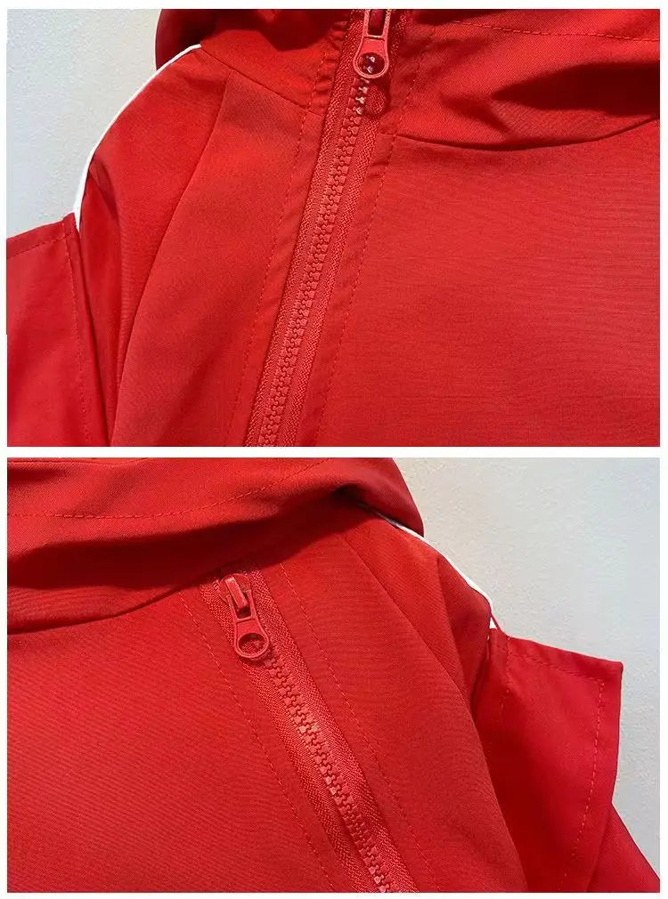 Baby Boys' Clothing Set Spring and Autumn New Handsome Children's Hooded Jacket Pants Two Piece Clothing Sports Set 2-9Y