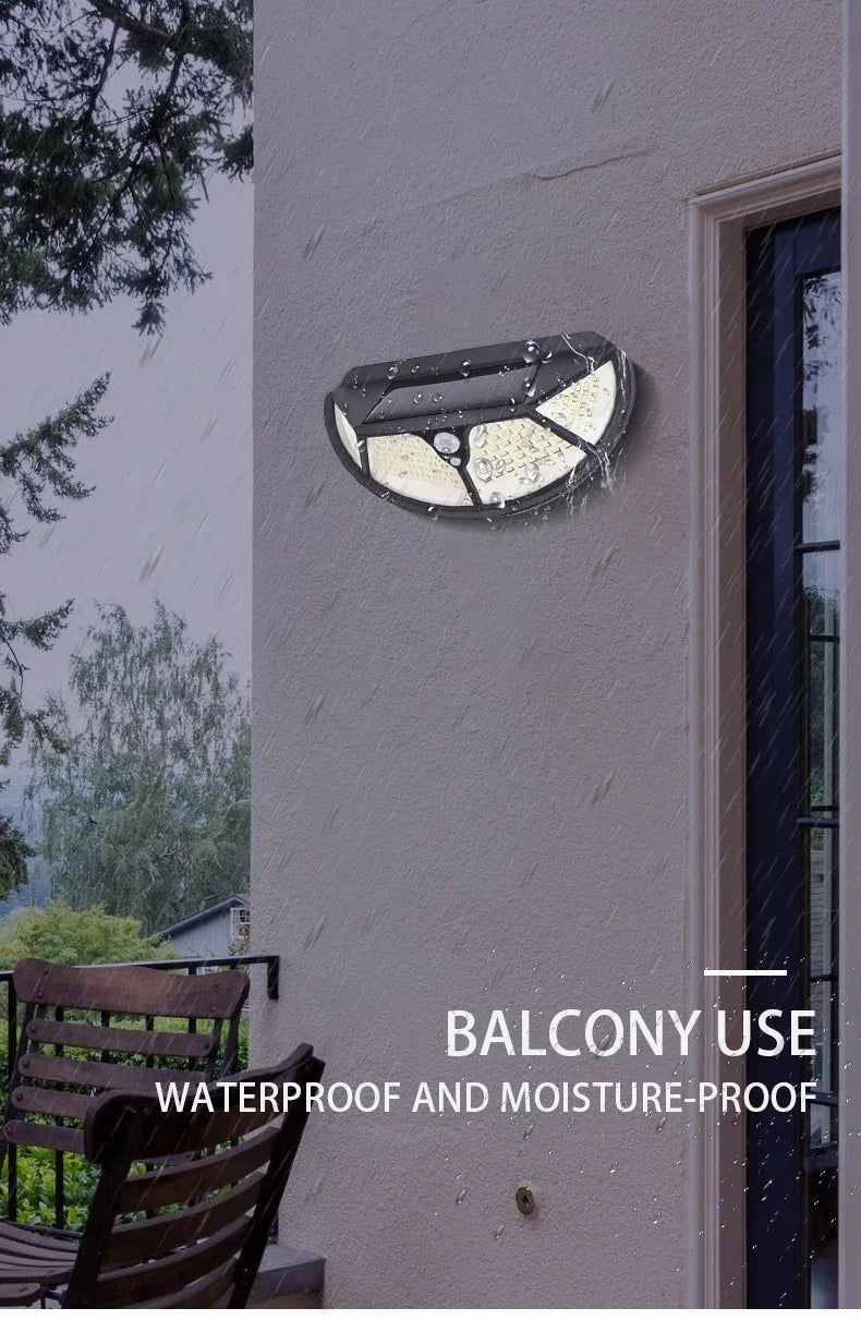 Ultra Bright 102 LED Solar Garden Light PIR Motion Sensor Outdoor Security Wall Lamp 1200mAh 18650 Rechargeable Street Light