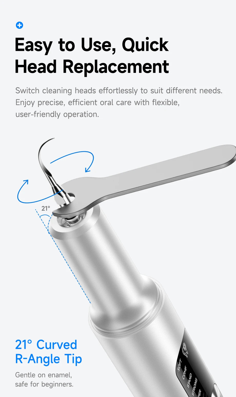 Electric Ultrasonic Dental Scaler 5 Smart Modes T11 Dental Tarter Calculus Cleaning Plaque Tooth Stains Remover Teeth Whitening