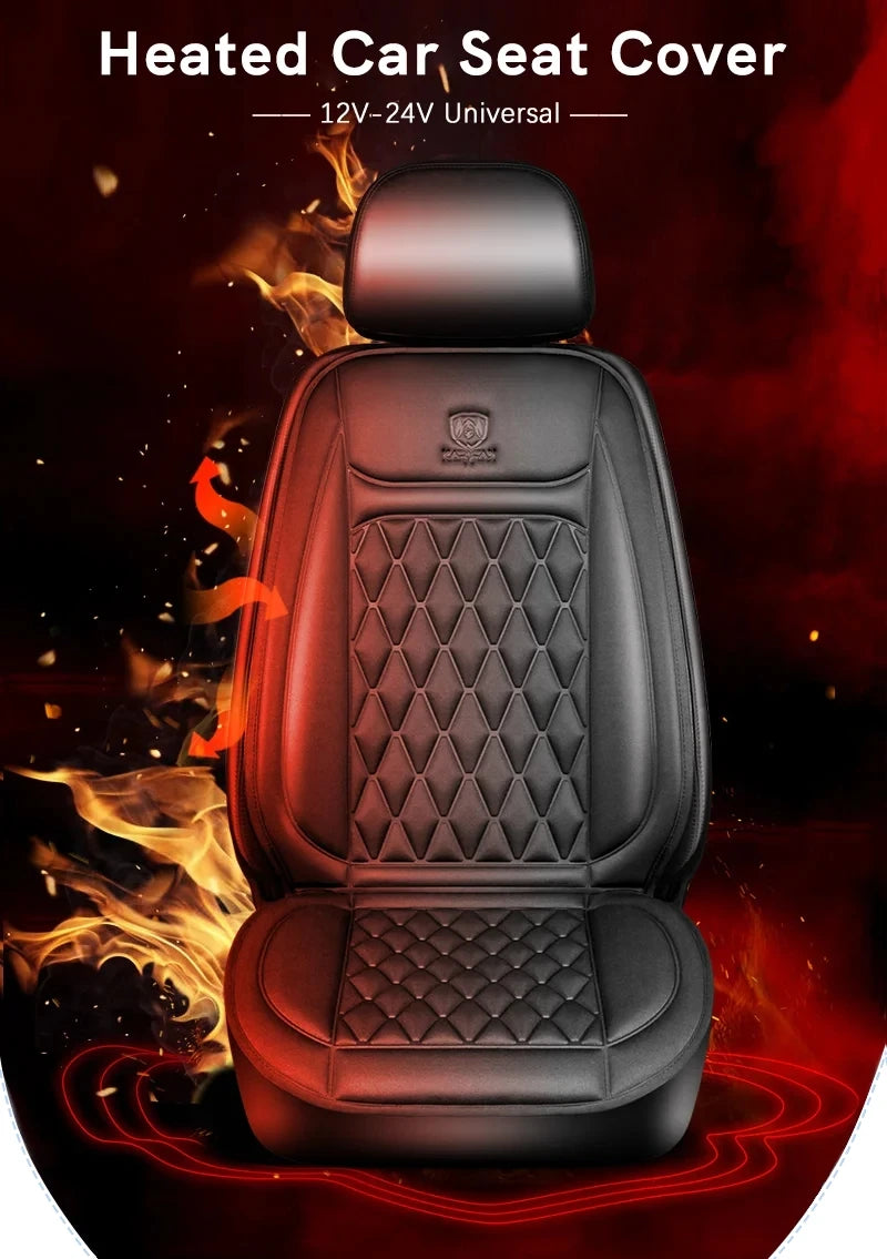 New Heated Car Seat Cover 12-24v Fast Car Seat Heater Cloth/Flannel Heated Car Seat Protector 25W Seat Heating Cover Car Seat