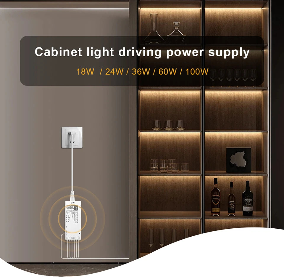 DC12V LED Lighting Transformer With Dimmable Touch/Hand Sweep Motion Sensor Switch Power Supply LED Driver 4-10 Dupont Ports