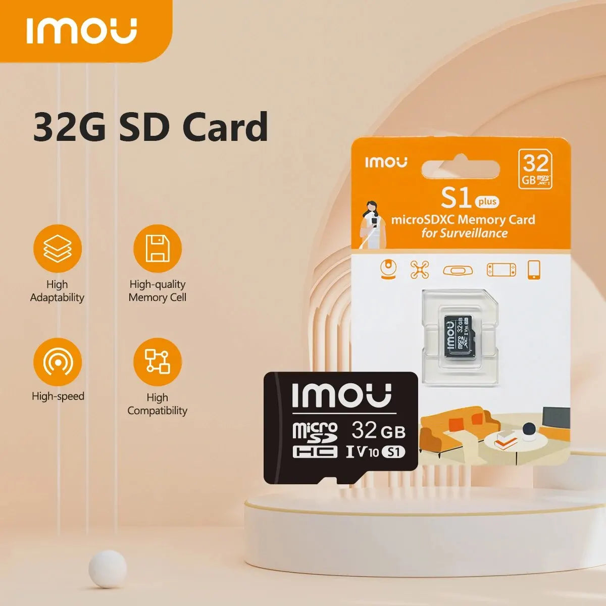 IMOU SD Card High-speed 32G 64G High Adaptability128G 256G High Compatibility Exclusive MicroSDXC Card for Surveillance