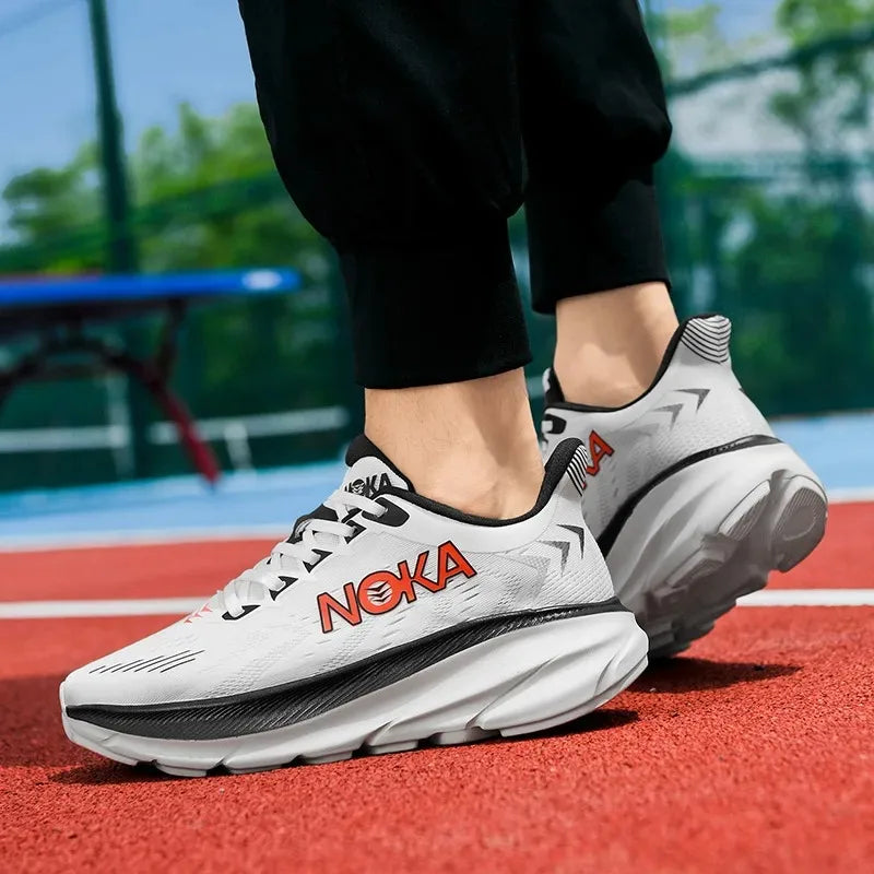 Men's Running Shoes Jogging Breathable Mesh Cushioning Non-Slip Outdoor Shoes Couple Trainer Race Sneakers