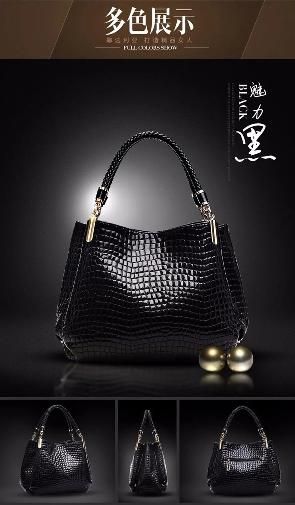 Luxury Ladies Hand Bags Purse Fashion Shoulder Bags Bolsa Sac Crocodile Famous Designer Brand Bags Women Leather Handbags