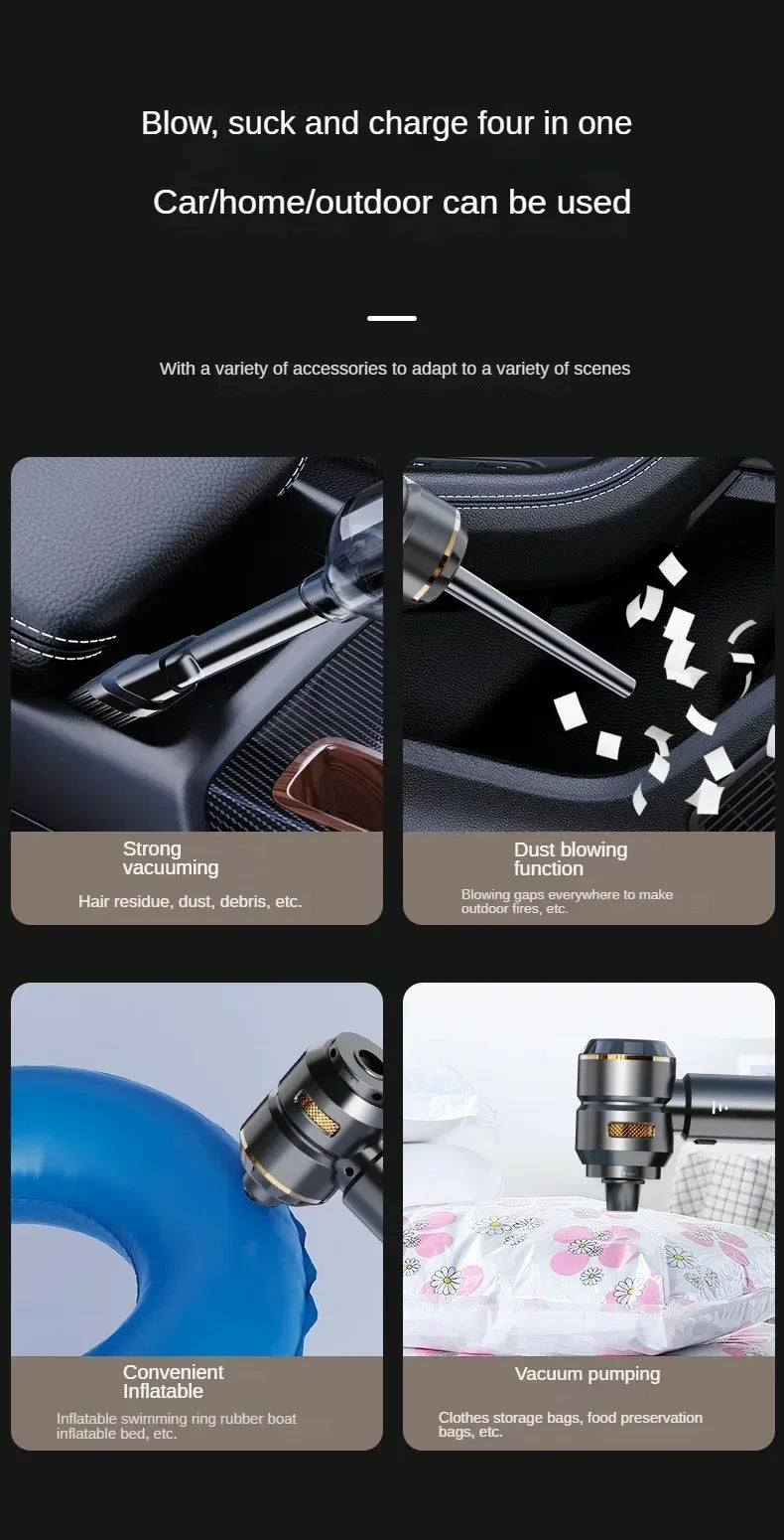 Car Vacuum Cleaner High Power Portable Handheld Wireless Brushless Motor Cleaning Machine Powerful Air Duster for Home Appliance