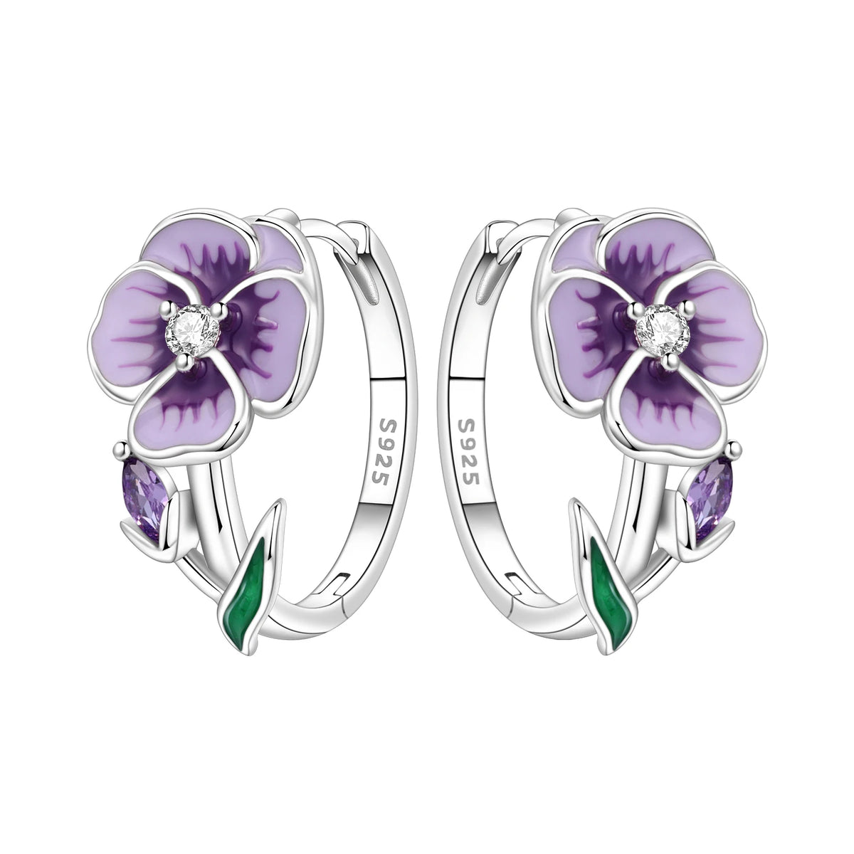 925 Sterling Silver Needle Iris Flower Hoop Earrings for Women Original Elegant Versatile Jewelry Birthday Party Fine Gift 2026