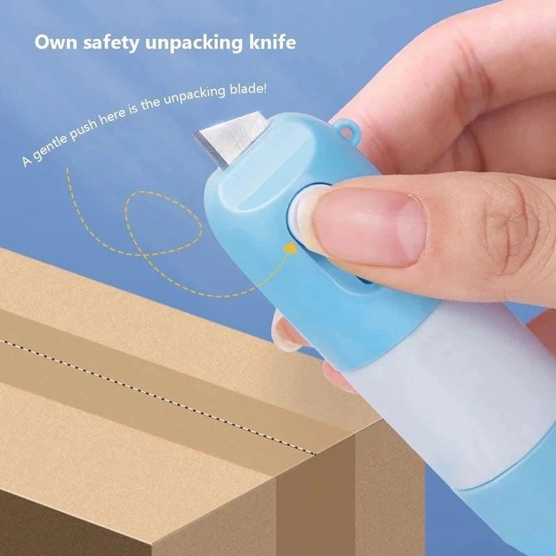 2 In 1 Thermal Paper Correction Solution & Parcel Box Opening Knife Home Office Identity Data Security Protection Liquid Eraser