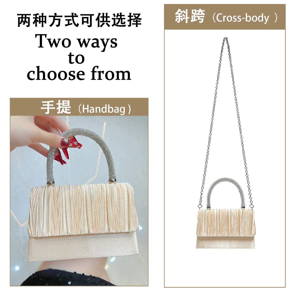 Luxury Handbags Women Bags Designer Evening Bags 2025 Fashion Shoulder Bags Dinner Party Purse Metal Handle Pouch Sac