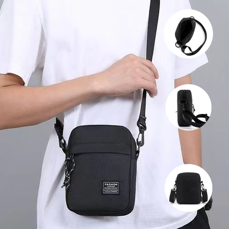 Stylish Men Mini Sling Crossbody Bag, Lightweight Waterproof Small Messenger Shoulder Bag, Compact Pocket Bag for Daily & Travel
