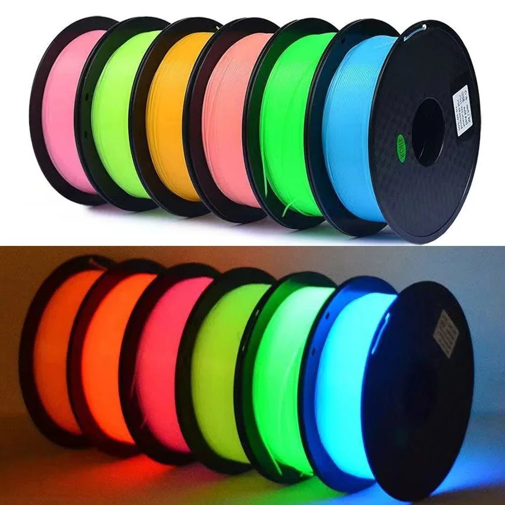 3D Printer Filament Glow In The Dark PLA 1.75mm 1kg 250g Luminous Filament PLA Blue Green Plastic Material Clear For FDM Printer