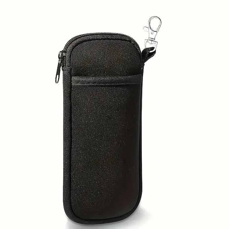 Portable Zipper Soft Glasses Case With Carabiner Sunglasses Case Zipper Eyeglass Pouch Glasses Protective Shell Bag 2 Style