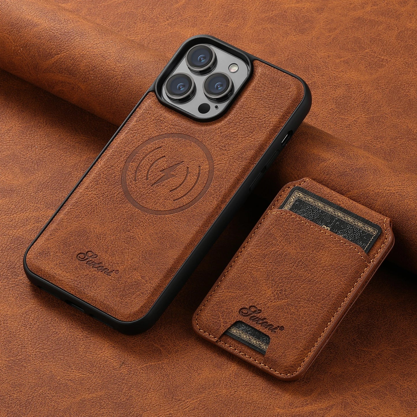 Wallet Phone Case Card Holder Leather Magnetic Pocket Cover For Wireless Charging For iPhone 12 13 14 15 16 Plus 17 ProMax