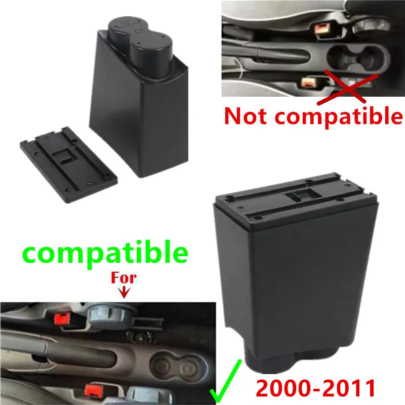 For Fiat 500 Armrest Box For FIAT 500 Car Armrest 2000-2011 Auto Storage Box Dedicated Retrofit Parts Interior Car Accessories