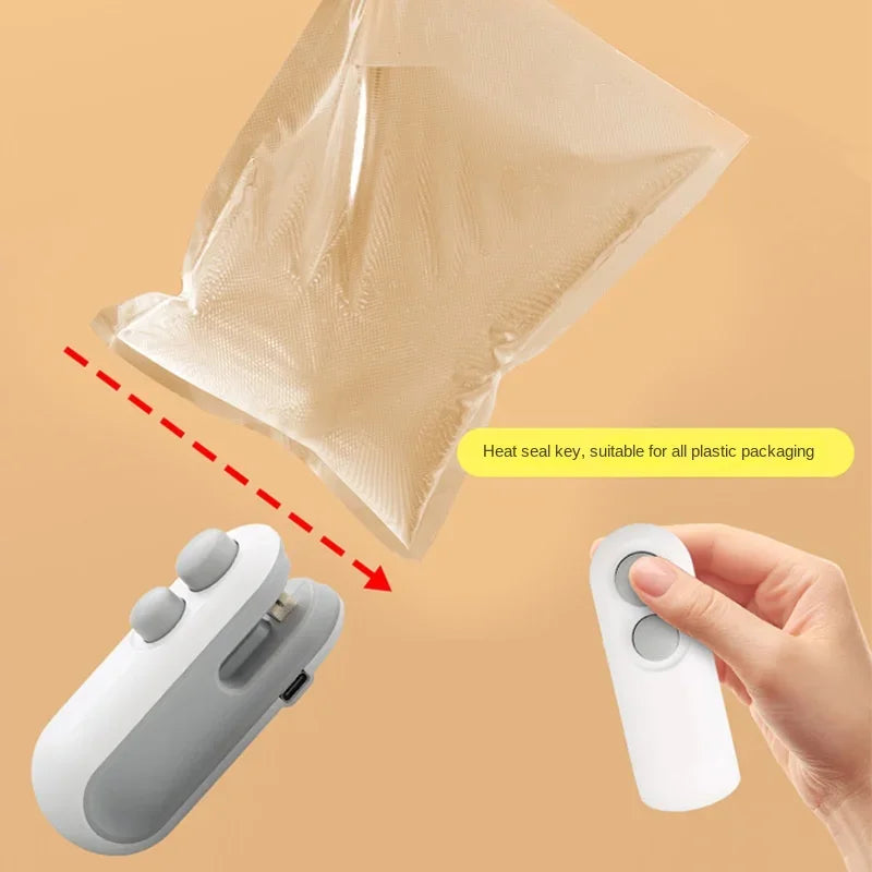 Vacuum Bag Sealing Machine Plastic Package Sealer Bags Clip Bag Handheld Sealer Food Packaging Heat Sealer For Home