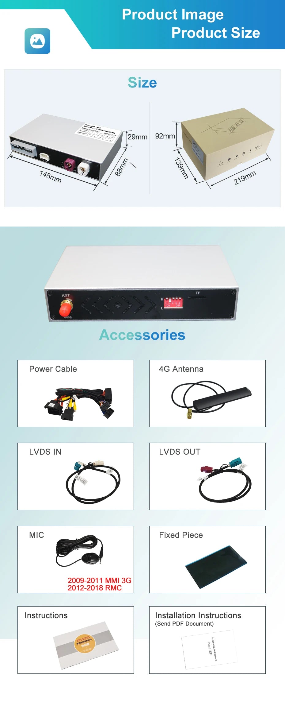 Wireless CarPlay For Audi A6 A7 C7 MMI 3G HN+R 2009-2015 RMC 2012-2018 MIB 2016-2018 Car Play Android Auto Reverse Camera