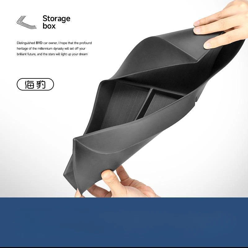 Car Organizer Box for BYD Seal Atto 4 EV 2022~2024 2023 Holder Sundries Packing Central Armrest Control Storage Tray Accessories