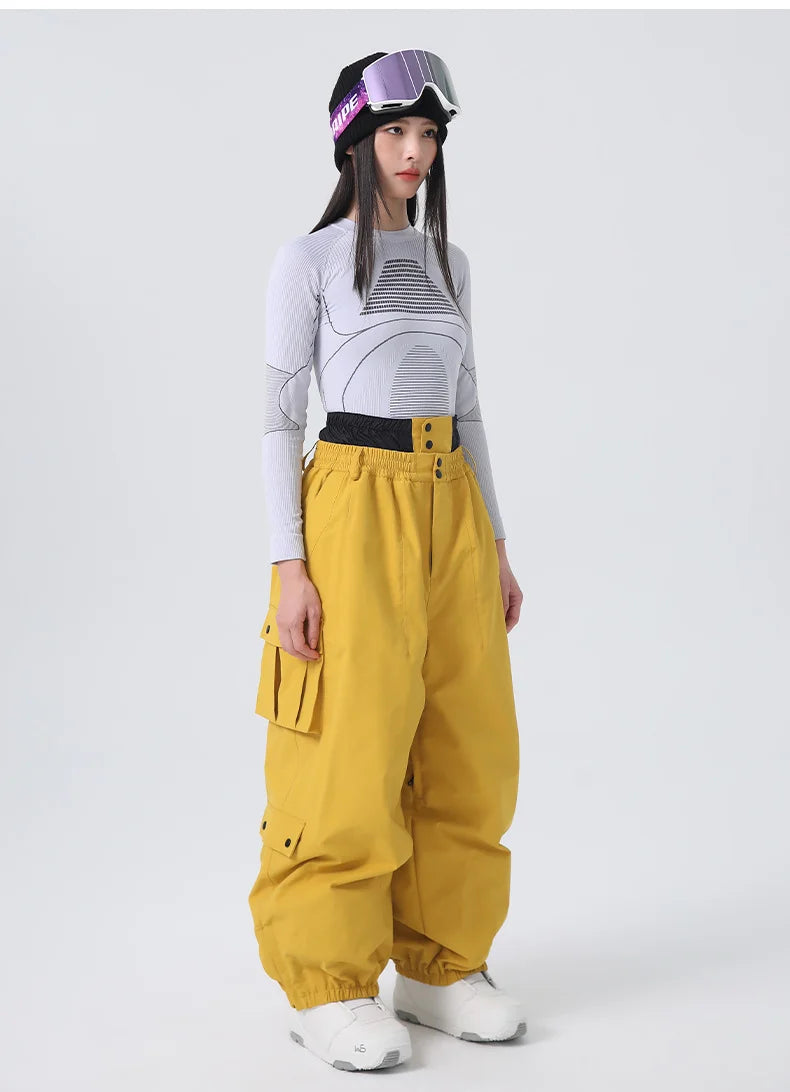 2026 Searipe Workwear Ski Pants Women's New Style Single Board Loose Snow Pants Waterproof and Cold Proof Men's 3L Snow Suit