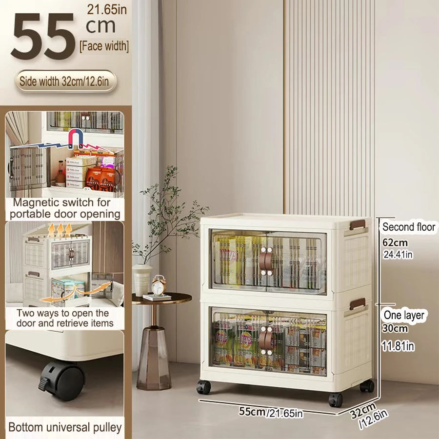 Large Capacity Folding Storage Cabinet - Dustproof Wardrobe Closet Organizer Easy Install
