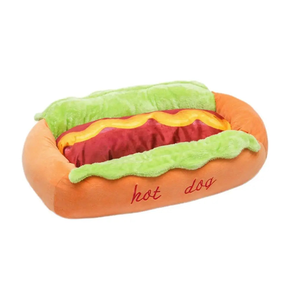 Pet Hot Dog Kennel Cute Cartoon Sausage Kennel Warm Comfortable Cat Dog Bed Sofa Removable Washable Pet Mat Pet Puppies Supplies