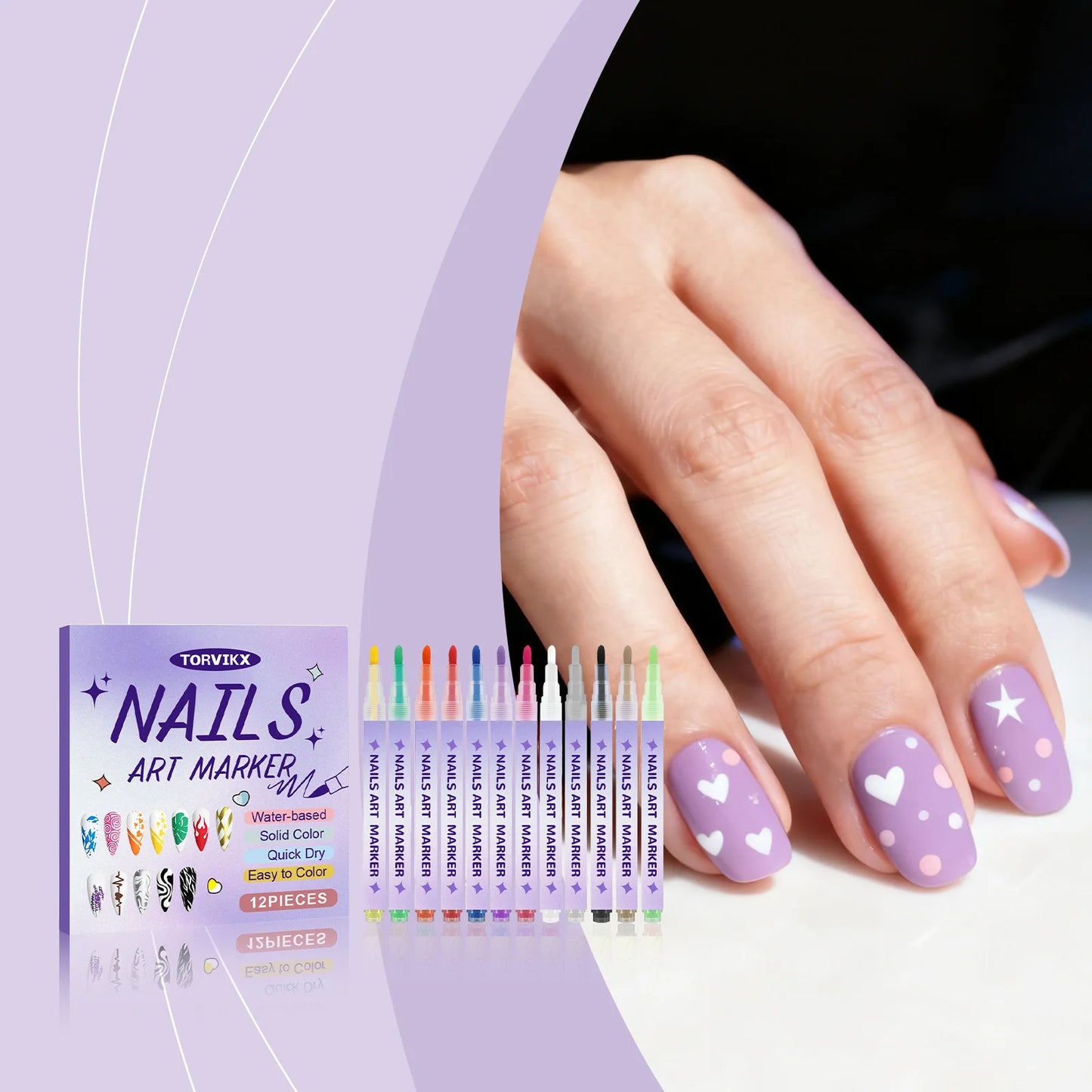Multi-Color DIY Nail Art Pens Line Drawing and Detailing Tools for Nail Art Ideal for Manicure Nail Designs and DIY Nail Art Kit