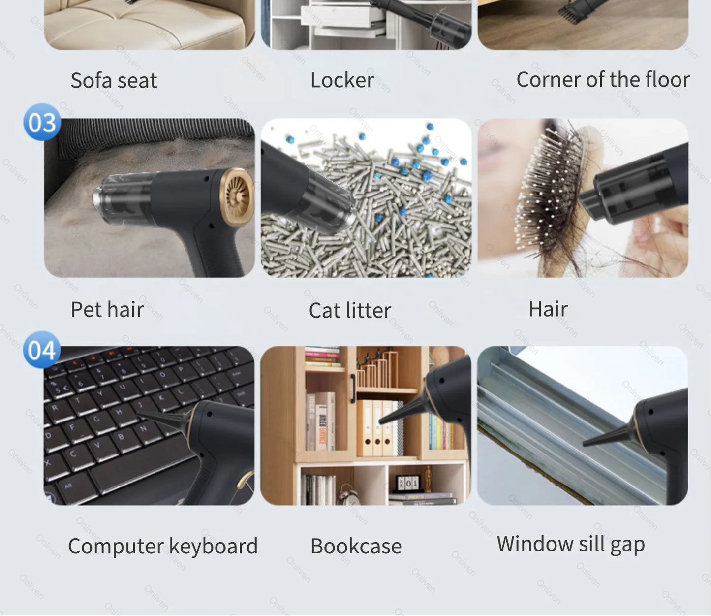 SZUK 98000PA Mini Car Vacuum Cleaner Powerful Cleaning Machine Strong Suction Handheld for Car Home Portable Wireless Cleaner