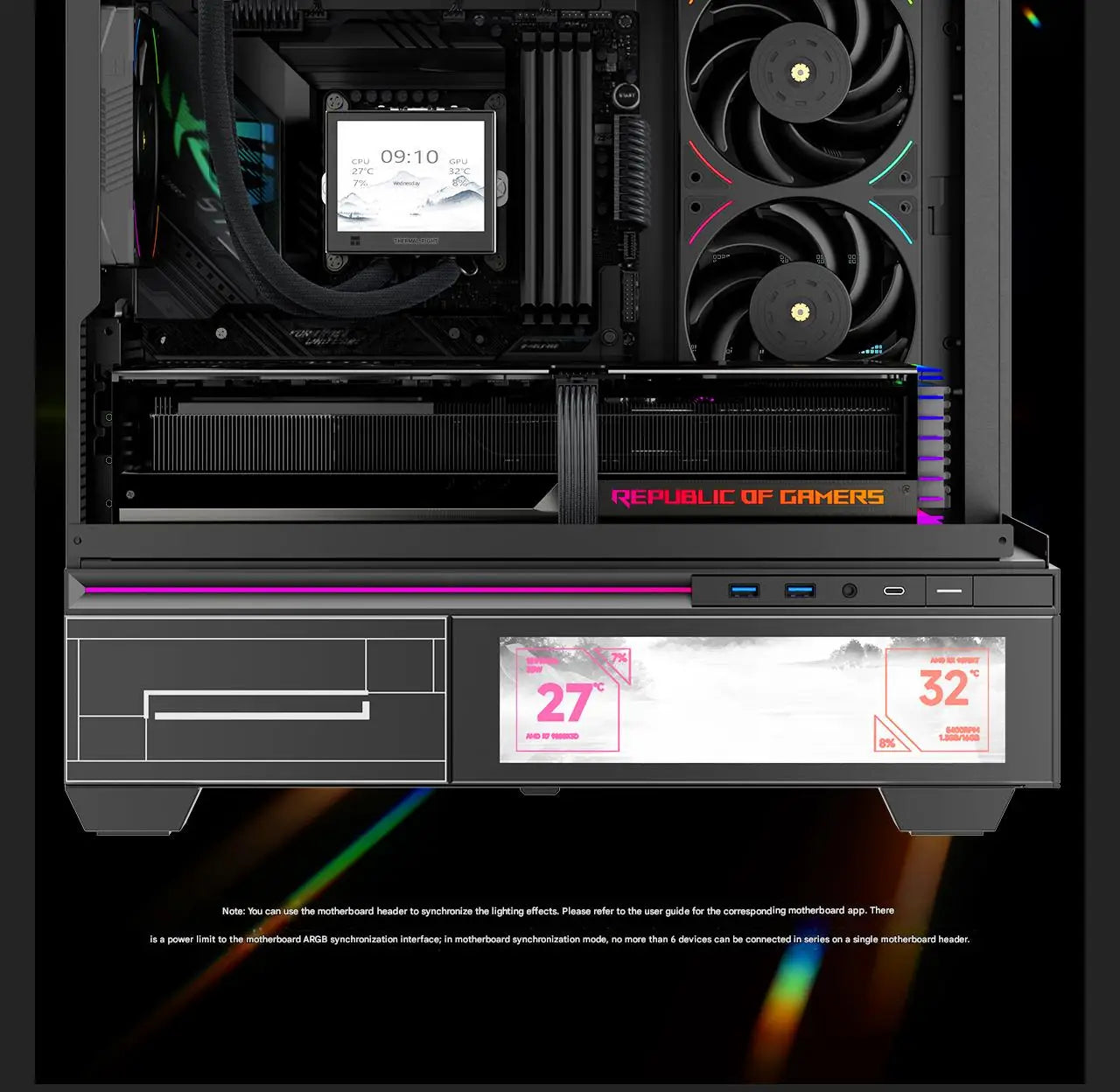 Thermalright TL-UB24 Computer Case Fan, ARGB 240mm Single-Frame Case Fan (2x120mm)/Silent/High CFM/PWM/2150 RPM