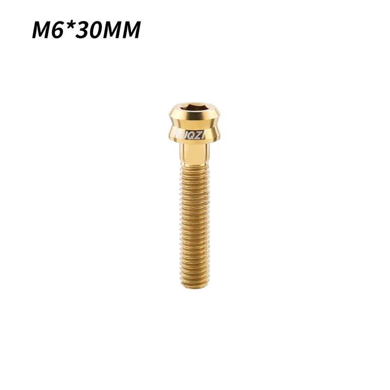 MUQZI Bike M6 Titanium Alloy Stem Top Cap Screw M6x35mm M6x30mm Super Light MTB Road Bicycle Headset Top Cap Bolt